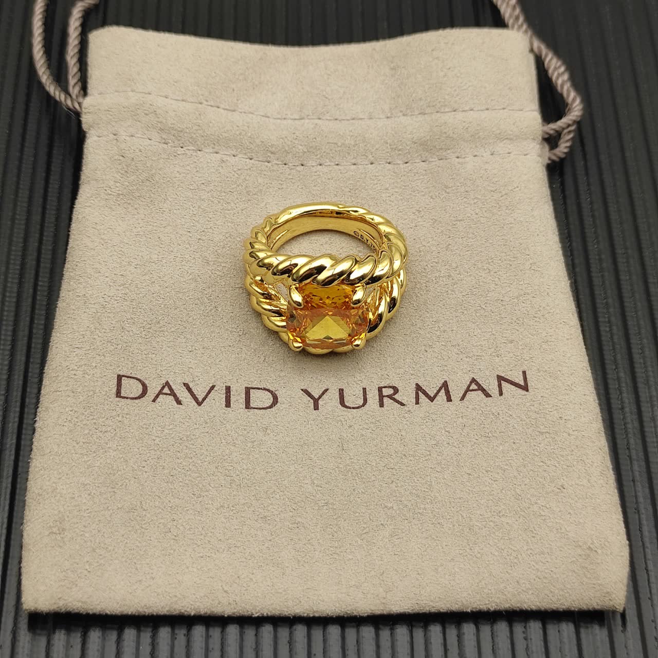 David Yurman Gold Citrine Ring